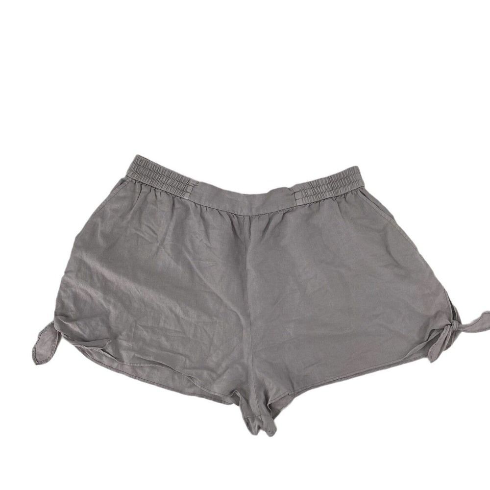 Wilfred Shorts Gray Womens Size Large Elastic Waist Bow Detail Relaxed Casual
